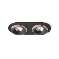 Hranatá - RED R13244 SHARM R II zápustná černá/černá měď 230V LED 2x10W 24° 3000K - RED - DESIGN RENDL