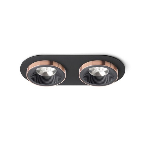 Hranatá - RED R13244 SHARM R II zápustná černá/černá měď 230V LED 2x10W 24° 3000K - RED - DESIGN RENDL - foto 1