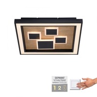 Hranatá - PN 6283-79 ELIZA LED stropní svítidlo hranaté dřevo přírodní dub nastavitelné scény vypínačem 3000K - PAUL NEUHAUS