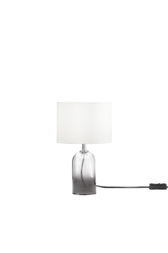 Stolní lampy dekorační - FAN I-LONDON-L-GR Lume London šedé sklo + textilní stínidlo, 1 x E14, konstrukce pr. 18 x 30,1 cm, stínidlo pr. 18 x 15 cm - FANEUROPE - foto 1