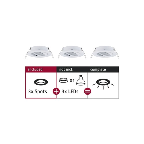 Kruhová - P 92486 Vestavné svítidlo Choose spot výklopné max. 10W bílá mat 230V - PAULMANN - foto 1
