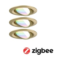 Kruhová - P 92436 LED vestavné svítidlo Nova Coin kruhové 84mm 50° RGBW+ 3x6W 230V zlatá mat hliník - PAULMANN