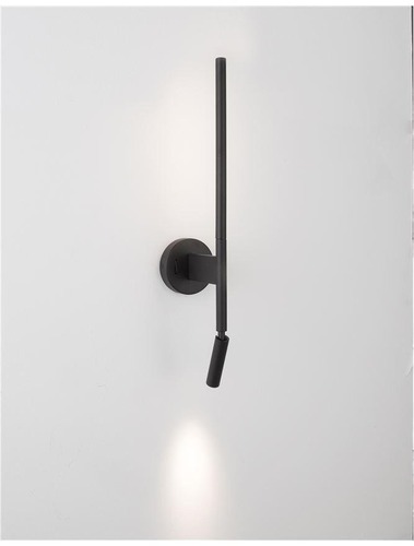 Nepřímé osvětlení - NV 9182812 Nástěnné svítidlo HANDY černý hliník a akryl nastavitelné/rotační - vypínač na těle LED Samsung 230V 3000K osvětlení 6W čtecí lampička 3W IP20 - NOVA LUCE - foto 1