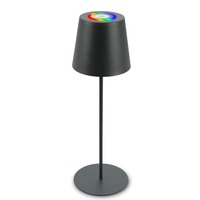 Stolní lampy dekorační - BRILO 7507015 Kiki stolní lampička bezdrátová, dotykový vypínač, pestrobarevné RGB+W světlo, nastavitelná výška, antracit - BRILO