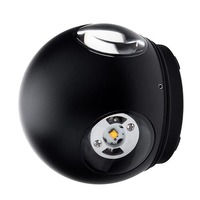 LED nástěnné svítidla - LED nástěnné svítidlo Round 4 Diod Black Body