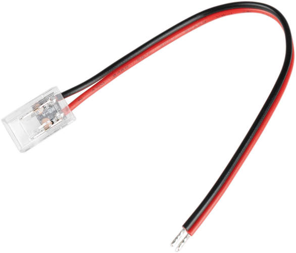 Spotřební materiál a příslušenství - Jeden koncový konektor bílý drát 8mm pro COB Strip - foto 1