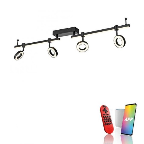 Bodová - LD 12076-18 LED stropní svítidlo Smarthome černá stmívatelné dálkový ovladač s aplikací Tuya RGB/2700-5000K - JUST LIGHT - foto 1