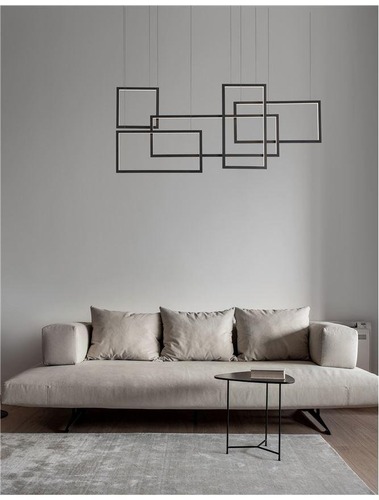 Podélná - NV 9142765 Závěsné svítidlo CORNICE černý hliník a akryl LED 80W 230V 3000K IP20 stmívatelné - NOVA LUCE - foto 1