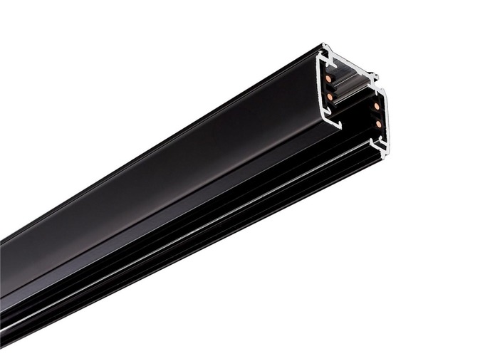 Lišty a příslušenství IVELA - IMPR 710002 Deko-Light kolejnicový systém 3-fázový 230V D Line vestavná lišta 1m 230V černá RAL 9011 1000  - LIGHT IMPRESSIONS - foto 1