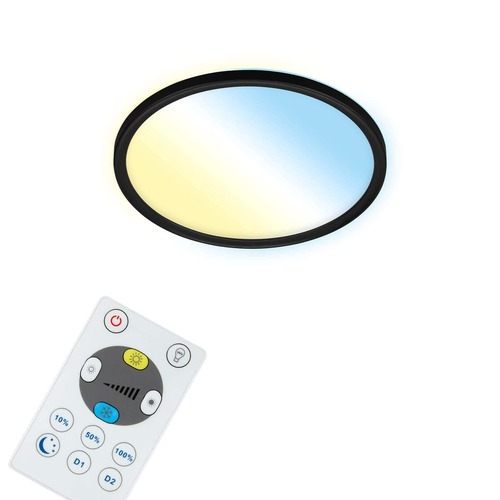 Kruhová - BRILO 7058-015 CCT svítidlo LED panel, pr. 29,3 cm, 18 W, 2400 lm, černá - BRILO - foto 1