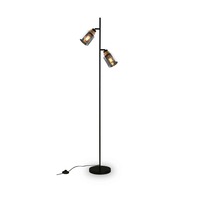 Stojací lampy - BRI 1486025 Stojací svítidlo, 150 cm, 2x E27, max. 10W, černá - BRILONER