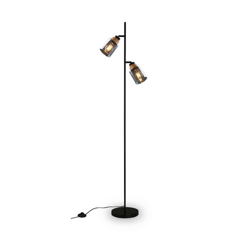 Stojací lampy - BRI 1486025 Stojací svítidlo, 150 cm, 2x E27, max. 10W, černá - BRILONER - foto 1