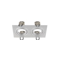 Hranatá - LA 1008009 NEW TRIA® 155 podhledový kroužek, D: 17 š: 9 V: 4 cm, dvousvítidlo, IP 20, hliník - BIG WHITE (SLV)