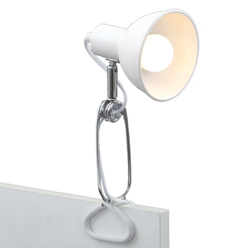 Stolní lampy s klipem - BRI 2790-016 Svítidlo se svorkou 30,5 cm 1x E14 8W bílé - BRILONER - foto 1