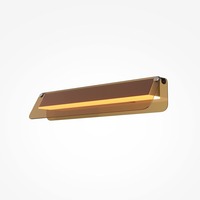 Podélná - M MOD296WL-L10BC3K Nástěnné svítidlo Flat 3000K 10W teplá bílá 1150lm černá/zlatá kov - MAYTONI