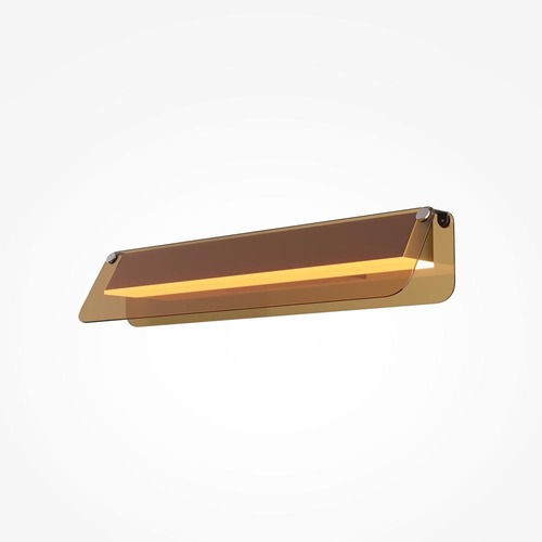 Podélná - M MOD296WL-L10BC3K Nástěnné svítidlo Flat 3000K 10W teplá bílá 1150lm černá/zlatá kov - MAYTONI - foto 1