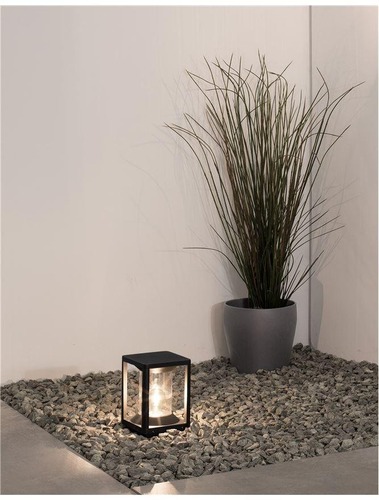 Sloupková - NV 9193102 Venkovní sloupkové svítidlo LOEVE antracitový hliník a čirý akryl E27 1x12W 220-240V IIP65 bez žárovky - NOVA LUCE - foto 1