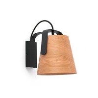 Dekorativní - FARO 29844 STOOD nástěnná lampa, černá a dřevo - FARO