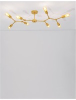 Dekorativní - NV 9404078 Stropní svítidlo CALISTO mosazný kov E27 8x12W 230V IP20 bez žárovky - NOVA LUCE