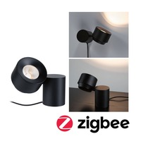 Stolní lampy dekorační - P 79781 LED stolní lampa Smart Home Zigbee Puric Pane 2700K 3W černá - PAULMANN