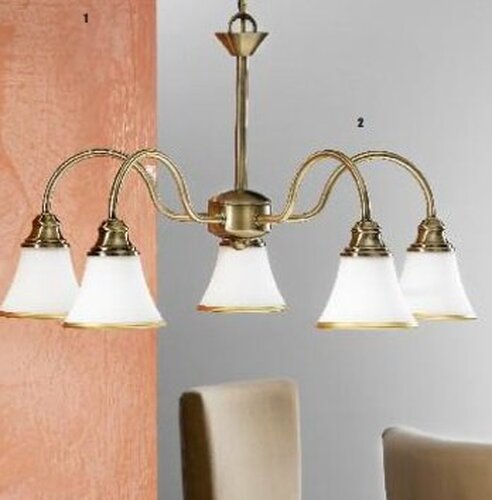 Vícečetná - OR LU 1700/5 Závěsné svítidlo 5x40W E14 patina/sklo, průměr 56cm - ORION - foto 1