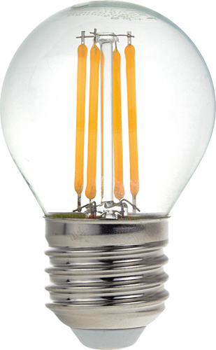 E27 - LED plastová žárovka G45 E27 4W čiré sklo Stmívatelné - foto 1