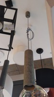 Subtilní - AU SOF.9PIPE6-BET Závěs 1xGU10 válec 30cm v imitaci betonu + textilní kabel šedý - AULIX