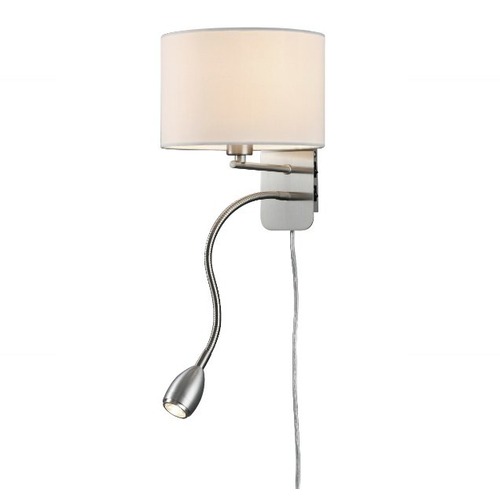 S ramenem - TR 271170201 Nástěnné svítidlo Hotel 1x E14 š.20cm v.23cm matný nikl / bílá - TRIO - foto 1