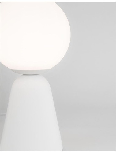 Stolní lampy dekorační - NV 9577011 Stolní lampa ZERO bílá sádra a opálové sklo G9 1x5W 230V IP20 bez žárovky - NOVA LUCE - foto 1