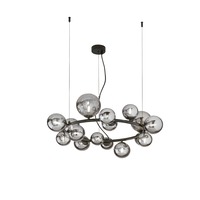 Dekorativní - FAN I-HONEY-S16-NER Závěsné svítidlo Honey, černé, 16 x G9, 82 x 82 x 161 cm - FANEUROPE