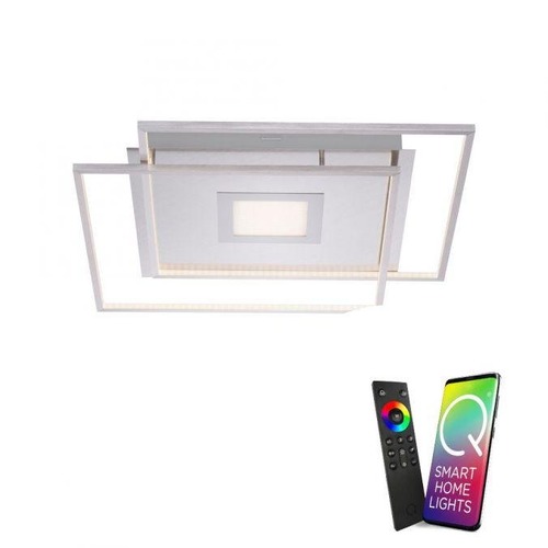 Hranatá - PN 8379-55 Paul Neuhaus, Q-AMIRA, LED stropní svítidlo, barva ocel, stmívatelné, Smart Home ZigBee 3000-5000K - PAUL NEUHAUS - foto 1