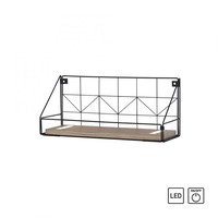 Dekorativní - LD 15277-18 BOARD LED nástěnné svítidlo, police 46x16x20cm, černá, tělo ze dřeva, teplá bílá, vypínač 3000K - LEUCHTEN DIREKT / JUST LIGHT