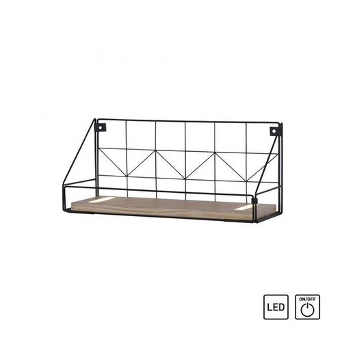 Dekorativní - LD 15277-18 BOARD LED nástěnné svítidlo, police 46x16x20cm, černá, tělo ze dřeva, teplá bílá, vypínač 3000K - LEUCHTEN DIREKT / JUST LIGHT - foto 1