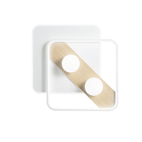 Dekorativní - FAN I-CRICKET-Q50-BCO Stropní LED svítidlo Cricket, bílé/dřevo, 40 W, 4550 lm, CCT, 49 x 49 x 13,5 cm - FANEUROPE - foto 1