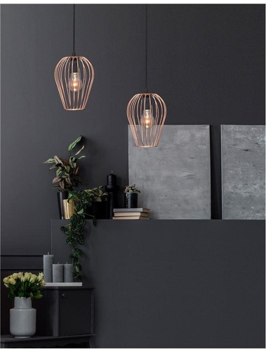 Kónická - NV 8809703 Závěsné svítidlo SAGE kov, růžová zlatá a černý kabel, E27 1x12W - NOVA LUCE - foto 1