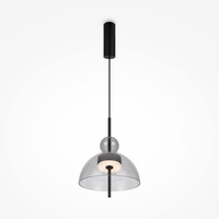 Dekorativní - M MOD185PL-L11B3K1 Závěsné svítidlo Bangkok 3000K 12W 1200lm teplá bílá černý kov kouřové sklo - MAYTONI