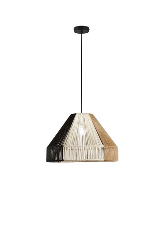 Dekorativní - FAN I-COCONUT-S45 Závěsná lampa Coconut černá+marrone+bílá, kov, 1xE27, 40 W; lampa pr. 45 x 30 cm, konstrukce 45 x 233 cm - FANEUROPE - foto 1
