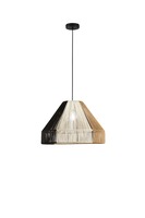 Dekorativní - FAN I-COCONUT-S45 Závěsná lampa Coconut černá+marrone+bílá, kov, 1xE27, 40 W; lampa pr. 45 x 30 cm, konstrukce 45 x 233 cm - FANEUROPE
