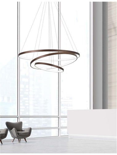 Kruhová - NV 6265004 Závěsné svítidlo FERROL kávově hnědý hliník a akryl nastavitelné LED 111W 3000K IP20 stmívatelné - NOVA LUCE - foto 1