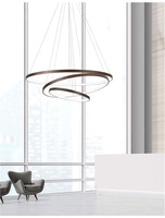 Kruhová - NV 6265004 Závěsné svítidlo FERROL kávově hnědý hliník a akryl nastavitelné LED 111W 3000K IP20 stmívatelné - NOVA LUCE