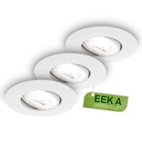Kruhová - BRILO 7989036 3ks sada LED vestavné bodové svítidlo EEK A 90mm, nastavitelné, ploché, 2W, 4000K, bílé - BRILO