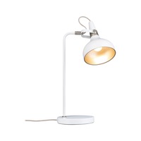 Stolní lampy pracovní - P 78482 Stolní lampa Juna E14 max. 20W bílá mat, šampaň kov - PAULMANN