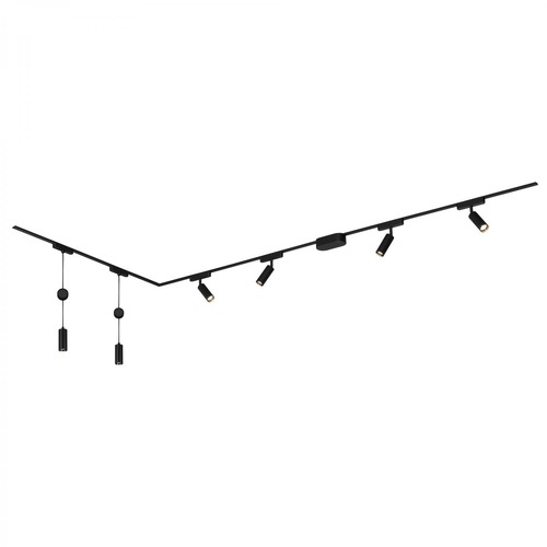 Lištové Briloner 48V - BRILO 8035065 Luxtrail lištový systém, 4x LED spoty, 2x LED závěsná svítidla, do L, černá - BRILO - foto 1