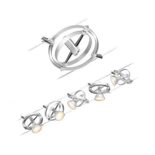 Sady - P 94436 Lankový systém Cardan matný chrom 5 spotů bez zdroje světla max. 10W GU5,3 DC 60VA - PAULMANN - foto 1