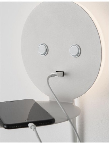 Bodová - NV 9173281 Bodové svítidlo ECLIP bílý hliník nastavitelné vypínač na těle USB nabíjení LED Samsung 230V 3000K osvětlení 6W čtecí lampička 3W IP20 - NOVA LUCE - foto 1