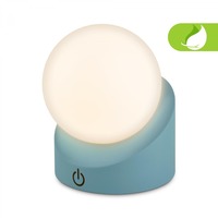 Stolní lampy dekorační - BRILO 7561010 Sora Mini LED stolní lampička bezdrátová IP54, stmívatelné, dotykový vypínač, modrá - BRILO