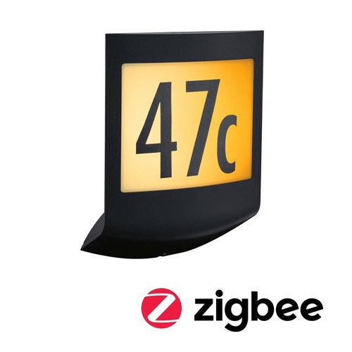 Nástěnná - P 94509 LED venkovní nástěnné svítidlo Smart Home Zigbee Padea soumrakový senzor neláká hmyz IP44 198x71mm CCT 8,2W 230V antracit umělá hmota - PAULMANN - foto 1
