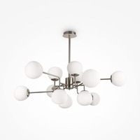 Koule - M MOD221-PL-12-N Lustr Erich 12xE14 480W bílá/nikl kov sklo matné stínidlo nastavitelná výška - MAYTONI