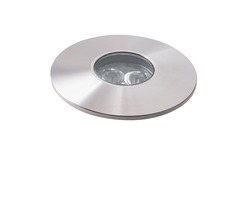 Zapuštěná - FAN LED-IRIDE-R6 Pochozí venkovní LED svítidlo IRIDE DC12/24V stříbrná, hliník, 3x1 W, RGB, stmívatelné, IP67,6 x 8,3 cm - FANEUROPE