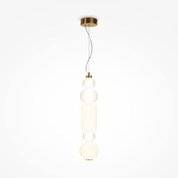 Dekorativní - M P069PL-L35G3K1 Závěsné svítidlo Collar 3000K 35W teplá bílá zlatá průhledné sklo kov designové - MAYTONI